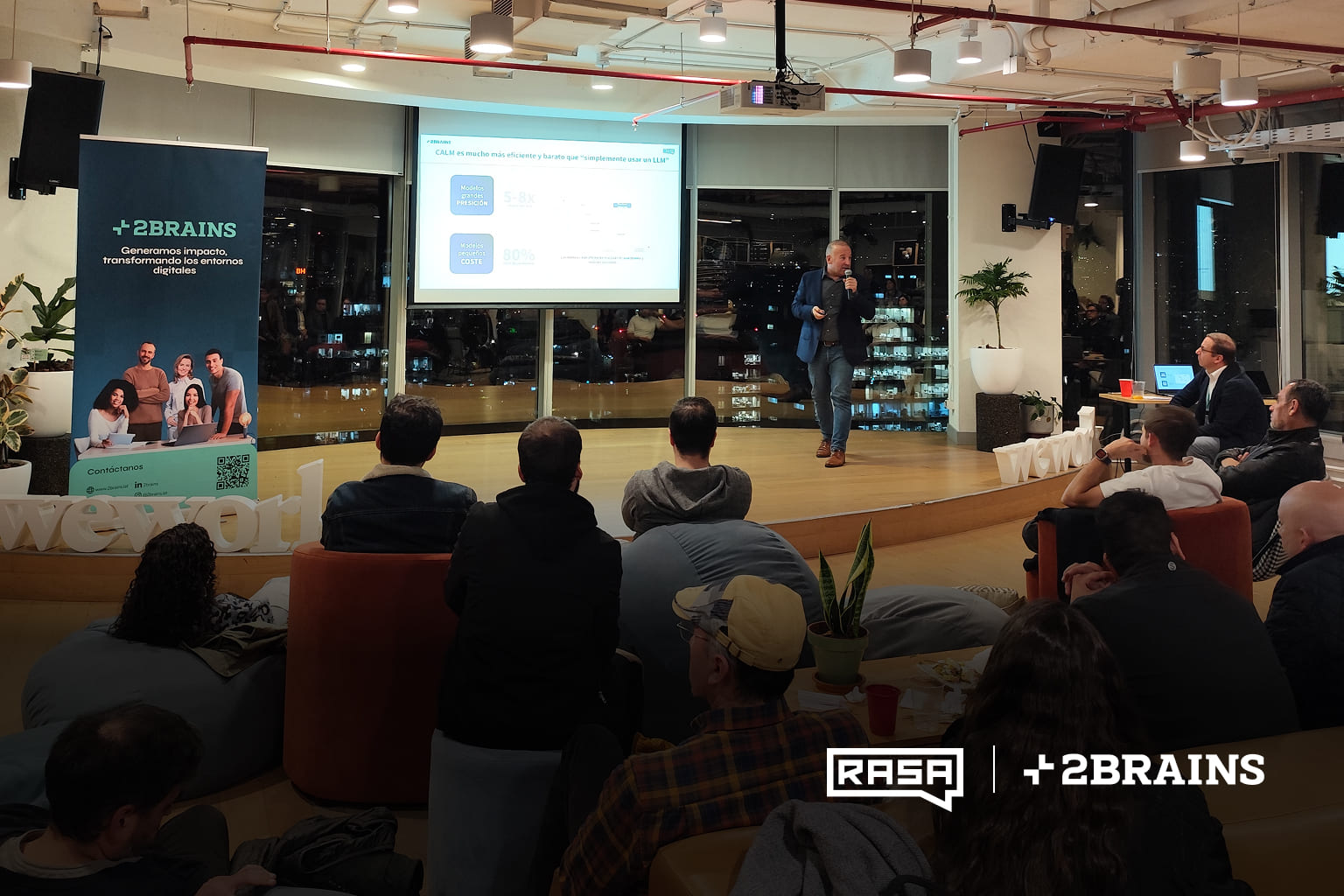 Presentación en evento de RASA en WeWork Manquehue