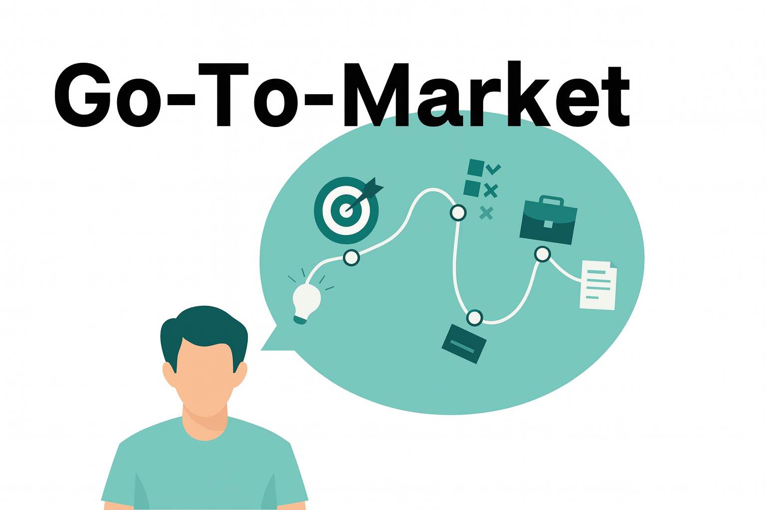 ilustración de una persona pensando una estrategia go to market